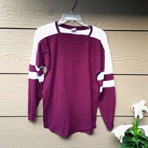PINK Victoria's Secret Long-Sleeve Maroon campus tee Shirt long sleeve XS